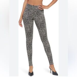 Spanx jean-ish leggings in snake print